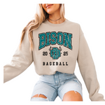 18000-OHIO BISON-SAND-UNISEX CREW SWEATSHIRT ADULT ONLY- BISON BASEBALL THROWBACK