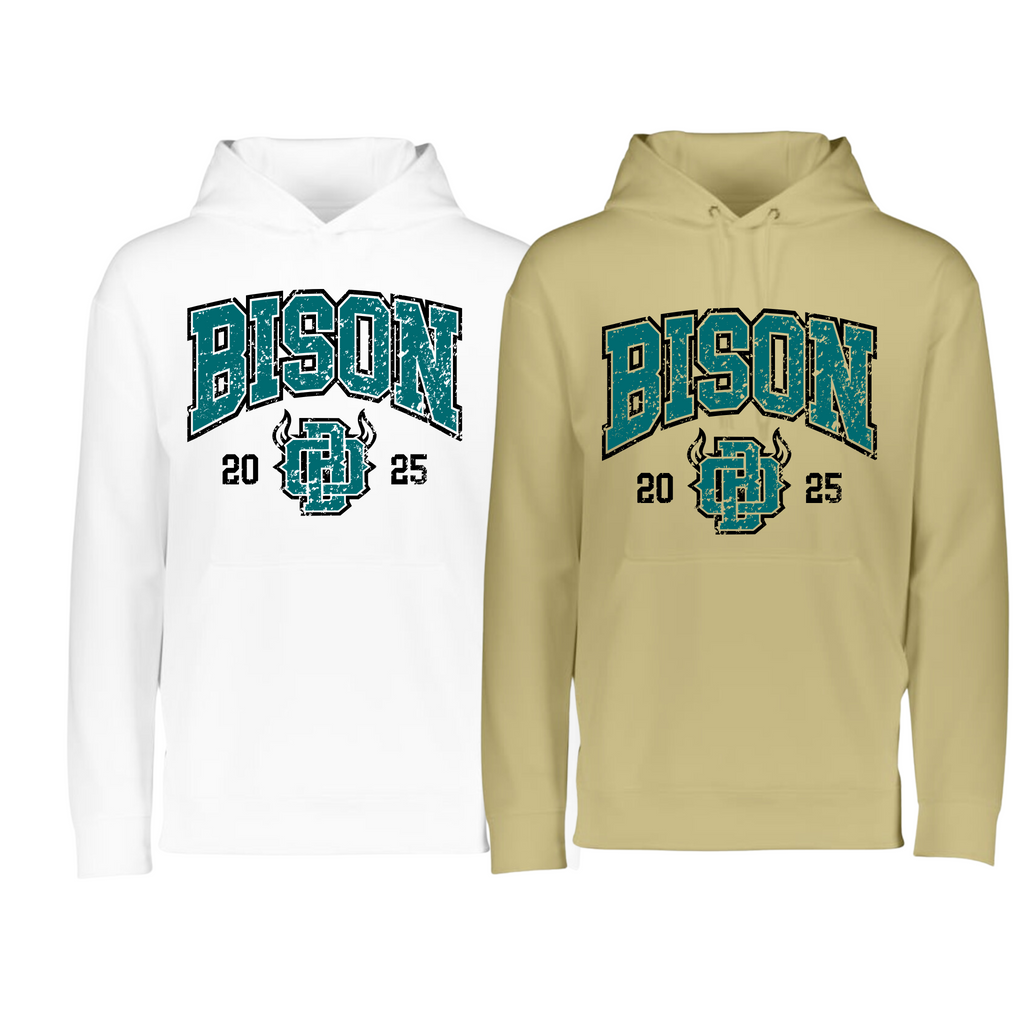 5505- OHIO BISON- Wicking Fleece (Dry Fit Material) Hoodie- BISON THROWBACK- NO BASEBALL