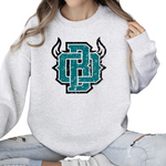 18000-OHIO BISON-ASH-UNISEX CREW SWEATSHIRT YOUTH & ADULT- DISTRESSED LOGO