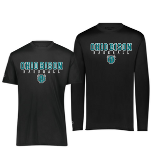 222818- OHIO BISON- (Youth & Adult)- LONG SLEEVE & SHORT SLEEVE DRY FIT TEE- BISON BASEBALL