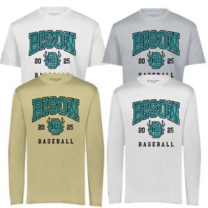 ST350/222818- OHIO BISON- Dry Fit Tee (Youth & Adult)- LONG SLEEVE & SHORT SLEEVE TEE- BISON BASEBALL THROWBACK