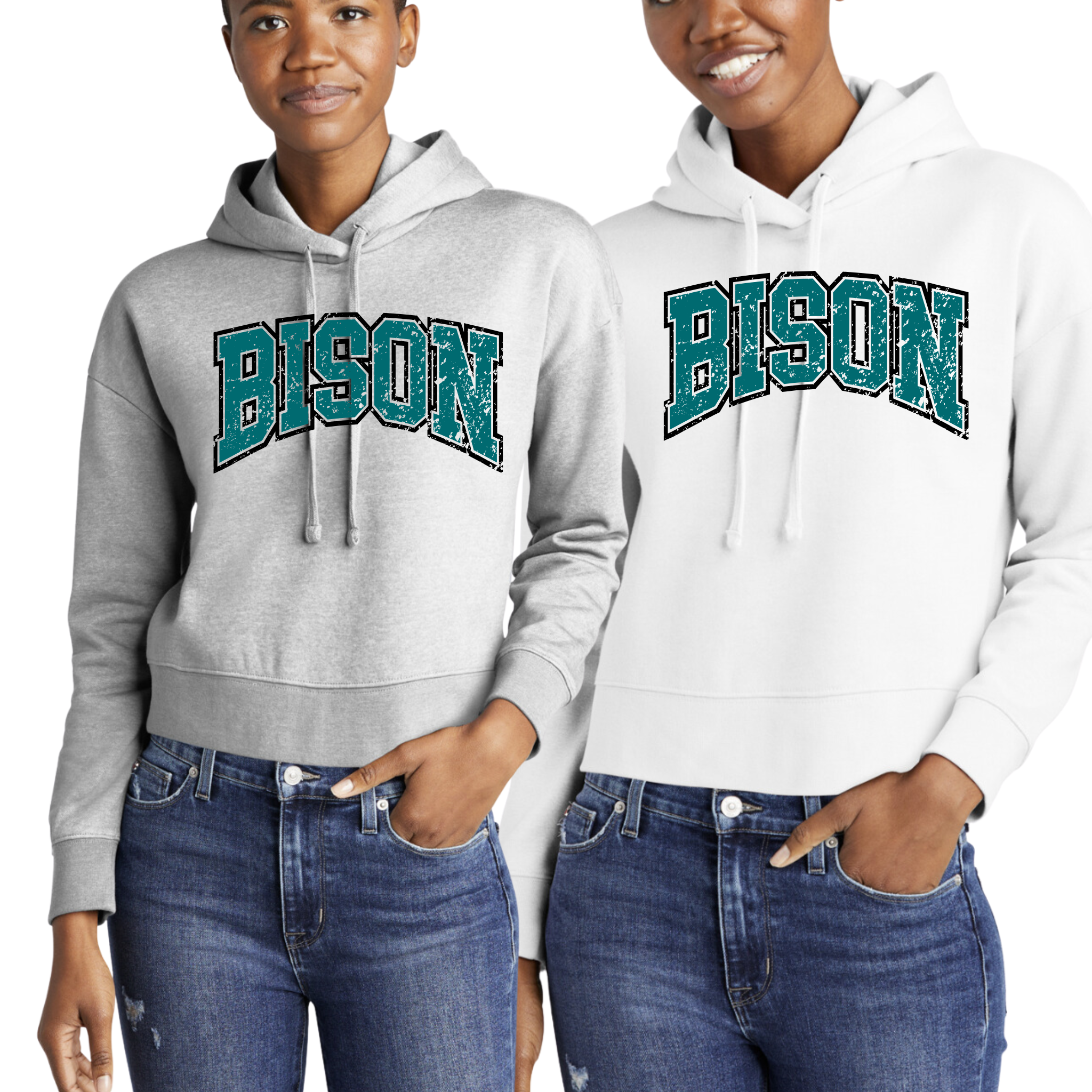 DT6101 OHIO BISON- WOMEN'S CROP Hoodie (this runs approx 1 size small depending how you prefer fit)- BISON VARSITY