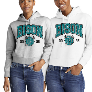 DT6101 OHIO BISON- WOMEN'S CROP Hoodie (this runs approx 1 size small depending how you prefer fit)- BISON THROWBACK- NO BASEBALL