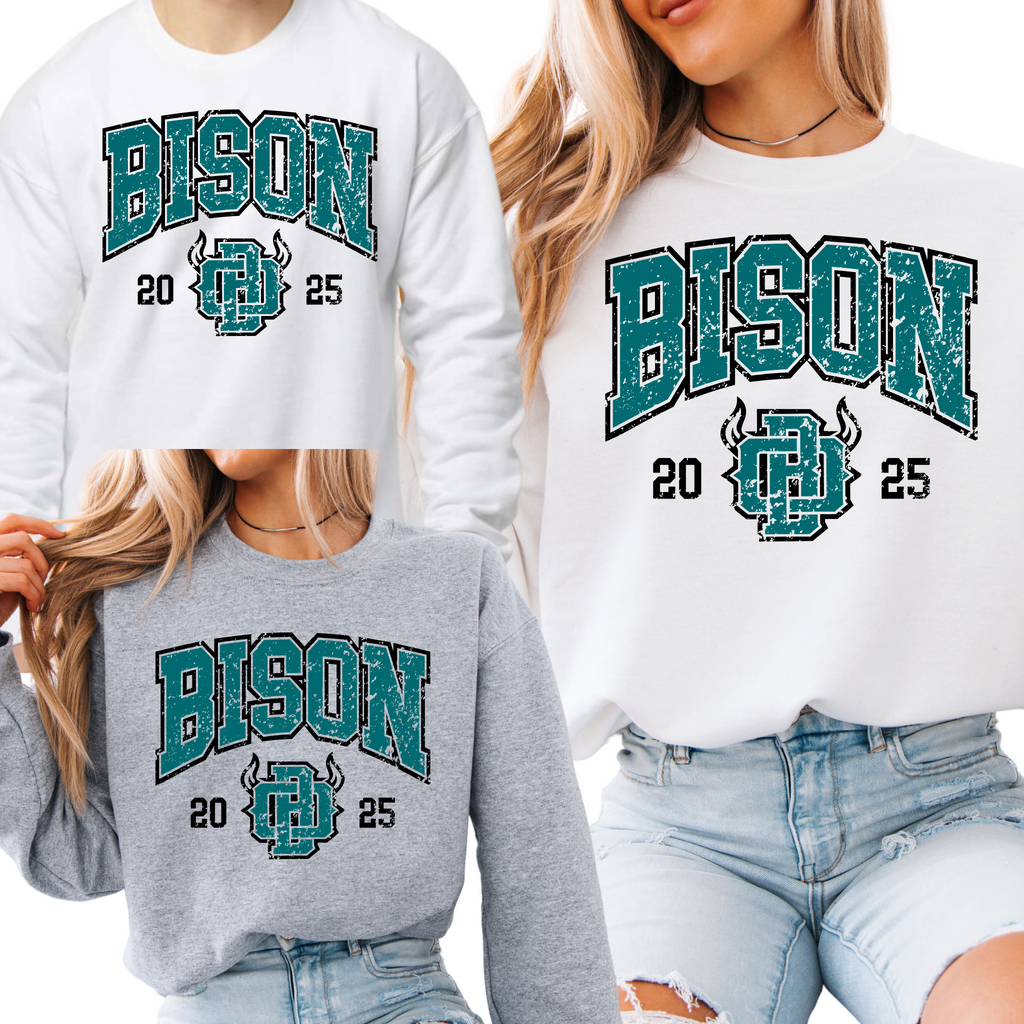 18000-OHIO BISON - UNISEX CREW SWEATSHIRT YOUTH & ADULT- BISON THROWBACK- NO BASEBALL