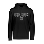 5505- OHIO BISON- BLACK- Wicking Fleece (Dry Fit Material) Hoodie- BISON SOFTBALL- WHITE ONLY