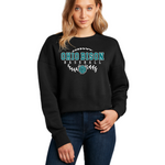 DT1105 OHIO BISON- District® Women’s Perfect Weight® Fleece Cropped Crew (WE SUGGEST SIZING UP IN THIS)- ADULT ONLY-  BISON BASEBALL STITCHES