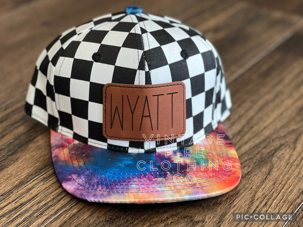 Youth Checkered with Galaxy Bill Snapback Hats