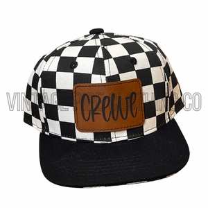 Youth Checkered with Black Bill Custom Snapback Hats