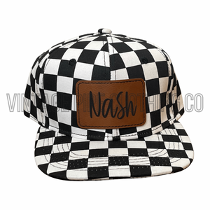 Youth Green with Checkered Bill Custom Snapback Hats