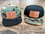 Baby Black with Green Camo Bill Patch Snapback Hats (right)