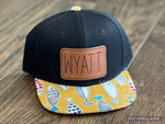 Youth Black with Fish Bill Custom Snapback Hats