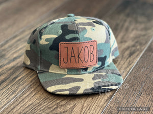 Adult All Green Camo Patch Snapback Hats