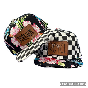 Youth Hawaiian Floral with Black Bill Snapback Hats